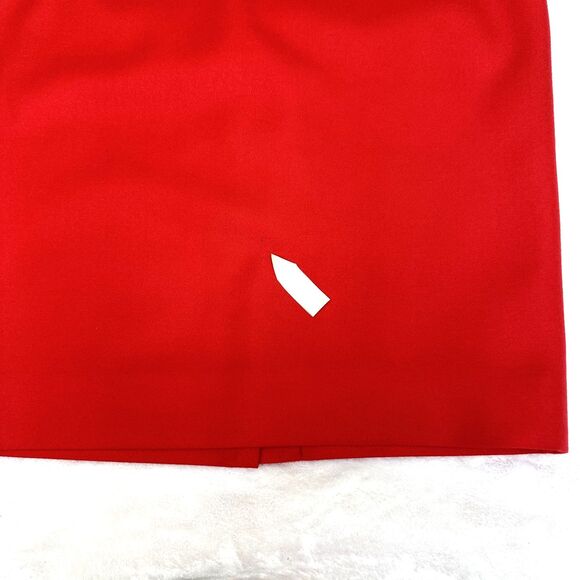 Eccoci Women's Scarlet Red Wool Knee Length Lined Pencil Skirt Sz 4 - Picture 7 of 15